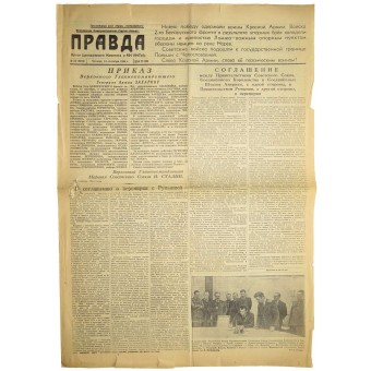Soviet propaganda newspaper PRAVDA  - Truth, September, 14  1944. Espenlaub militaria