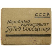 Documento de identidad de un ferroviario soviético, expedido en 1941.