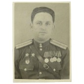 Red Army certified photo of soviet commissariat serviceman