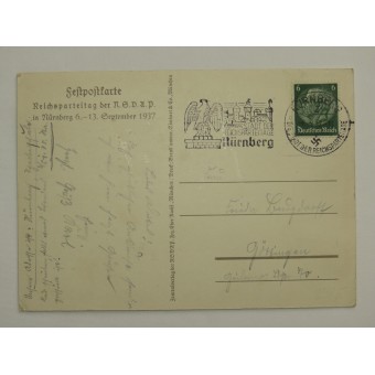 Reichsparteitag Nürnberg 1937 first day postcard. Espenlaub militaria