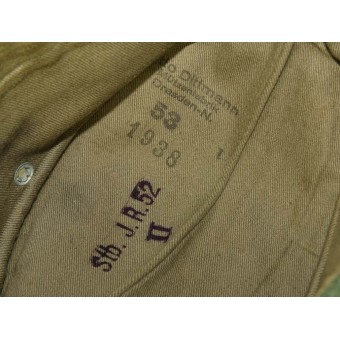 M 38 Heeres Feldmutze hat unit marked Stab JR 52. Espenlaub militaria