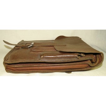 Pre war German Luftwaffe early, brown pebbled leather made map case. Espenlaub militaria