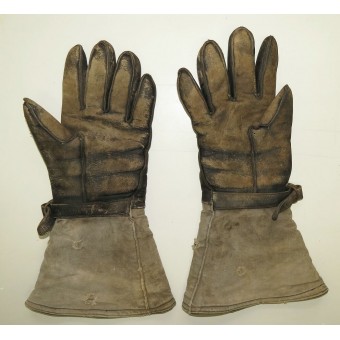 Leather gloves with fur liner for armored troops RKKA. Espenlaub militaria