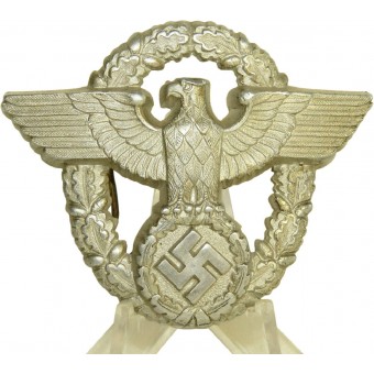 Aluminum 3rd Reich Police hat badge.. Espenlaub militaria