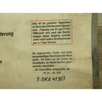 German educational poster-manual for 2см Flak 30. 110x100 см. Espenlaub militaria