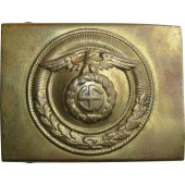 SA der NSDAP brass buckle with rounded swastika