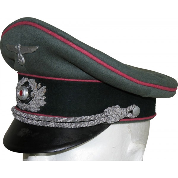 Wehrmacht Heer, Panzer o anti-tank cappello visiera con tubazioni rosa