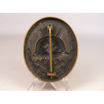Black class wound badge 1939, Black lacquered die-stamped brass. Espenlaub militaria