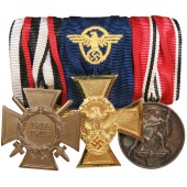 Lingote de medalla de un veterano de la policía de la Primera Guerra Mundial