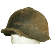 Steel helmet SSH 36 with bullet damage. Attic found. Rare. 