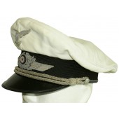 Gorra de verano de la Luftwaffe para oficiales con cubierta blanca. Marie Slama & Sohn