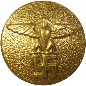 Gold political leaders button, M 5/249 RZM or M5/76 RZM, 25 mm. Espenlaub militaria