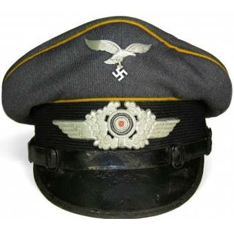 NCO’s Luftwaffe flying personnel visor hat, Afklärungs.-Flieger Schule Hildesheim. Espenlaub militaria