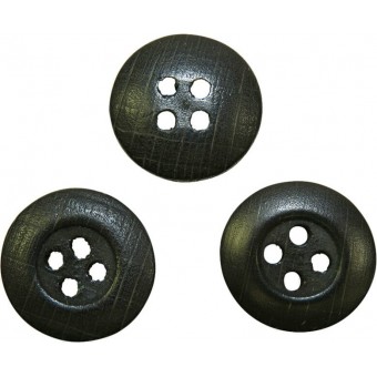 Wooden button for tunics and trousers, black. 14 mm. Espenlaub militaria