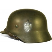 3rd Reich Wehrmacht M35, N.S 64, ex Police double decal helmet.