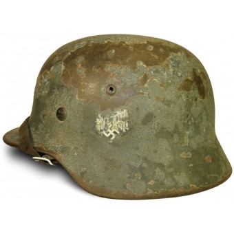 German M35 Wehrmacht single decal steel helmet, personalized. Espenlaub militaria