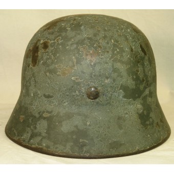 German M35 Wehrmacht single decal steel helmet, personalized. Espenlaub militaria