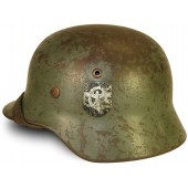 M35 Double decal Wehrmacht helmet, Polizei re-issued