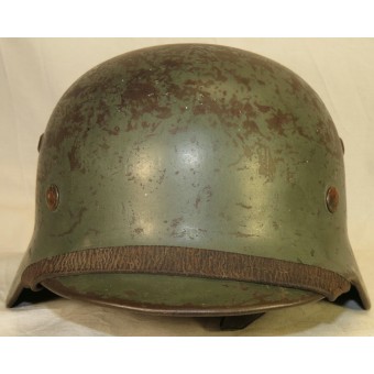 M35 Double decal Wehrmacht helmet, Polizei re-issued. Espenlaub militaria