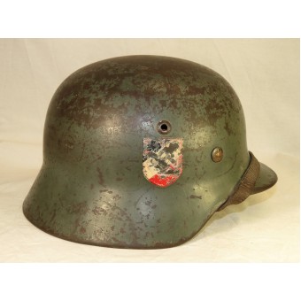 M35 Double decal Wehrmacht helmet, Polizei re-issued. Espenlaub militaria