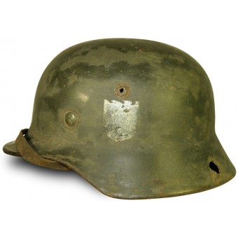 WW2 German double decal M 35 Wehrmacht steel helmet. Espenlaub militaria