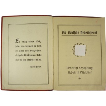 3rd Reich Arbeitsfront Members payments book. Espenlaub militaria