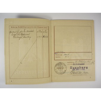 Deutsches Reich 3rd Reich personal ID book for employer. Espenlaub militaria
