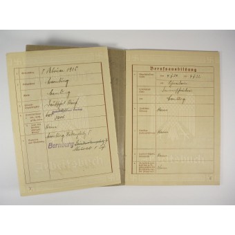 Deutsches Reich 3rd Reich personal ID book for employer. Espenlaub militaria
