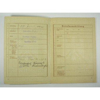 WW2 original 3rd Reich personal ID book for employer. Espenlaub militaria