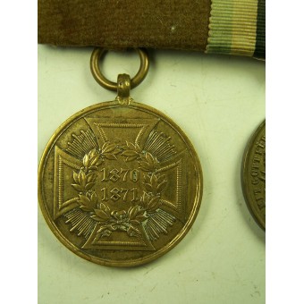 Imperial German medals bar with Prussian  Commemorative Medal for the Franco-Prussian War 1870-1871. Espenlaub militaria