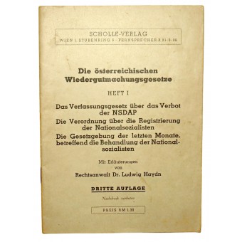 Austrian law from 1945 on the a ban on the NSDAP. Espenlaub militaria