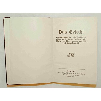 Manual for the infantry of the German Kaiser army 1910. Espenlaub militaria