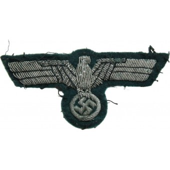 Wehrmacht officers aluminum bullion embroidered breast eagle. Espenlaub militaria