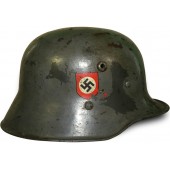 3er Reich Doble Calcomanía Polizei, casco de acero austriaco M 16