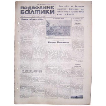WW2 naval newspaper Baltic Submarine  20 April, 1945!!. Espenlaub militaria
