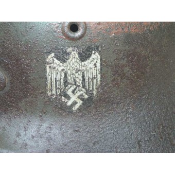 German m 40 Wehrmacht steel helmet with painted swastika. Espenlaub militaria