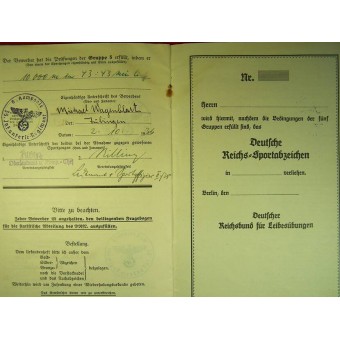 Reichs- Sportabzeichen document. Espenlaub militaria