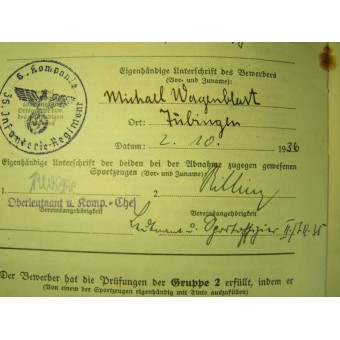 Reichs- Sportabzeichen document. Espenlaub militaria