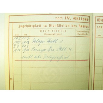 Wehrmacht Wehrpass WW1 service in Telegraf Battalion 1and then 1914-1916 in Fernsprech Ers Abt 4. Espenlaub militaria