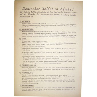 WW2 Soldiers regulations in the Deutsche Afrika Corps.. Espenlaub militaria