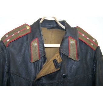 M 35 set of leather protective suit for Captain of armored troops, jacket +trousers.. Espenlaub militaria