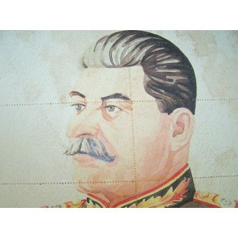 Stalin portrait with Food Coupons valid for the area Langreo-Asturas, Spain.. Espenlaub militaria