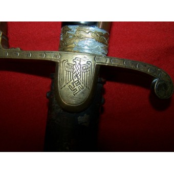 Unmarked Wehrmacht Heer saber with engraved eagle. Espenlaub militaria