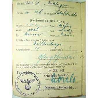 German WW2 Soldbuch. Espenlaub militaria