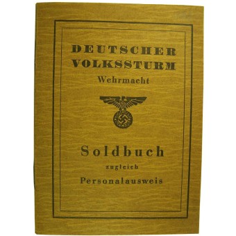WW2 end war Deutscher Volkssturm Soldbuch.. Espenlaub militaria
