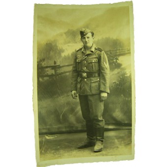 Original WW2 photo of a German Obergefreiter in a M40 tunic. Espenlaub militaria