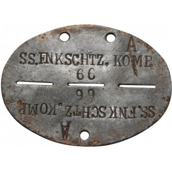 SS ID tag from SS Funkschutz, SS Radio security. Espenlaub militaria