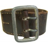 Brown leather belt in size 85 cm for officers