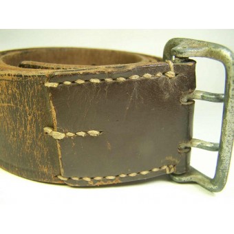 Brown leather belt in size 85 cm for officers. Espenlaub militaria