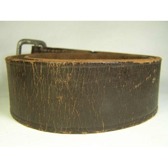 Brown leather belt in size 85 cm for officers. Espenlaub militaria